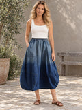 Loose Elasticity Gradient Long Skirts Skirts - 117520_OL_F1_新增