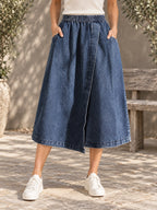 Loose Asymmetric Elasticity Split-Joint Skirts - 117837_LOWER_新增