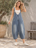 Cropped Loose Buttoned Overalls - 120415_CF_F3_新增
