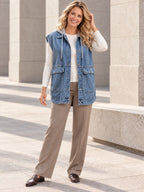 Loose Sleeveless Buttoned Detachable Hooded Pockets Split-Joint Lapel Collar Vest Outerwear - 124078_CF_F3_新增