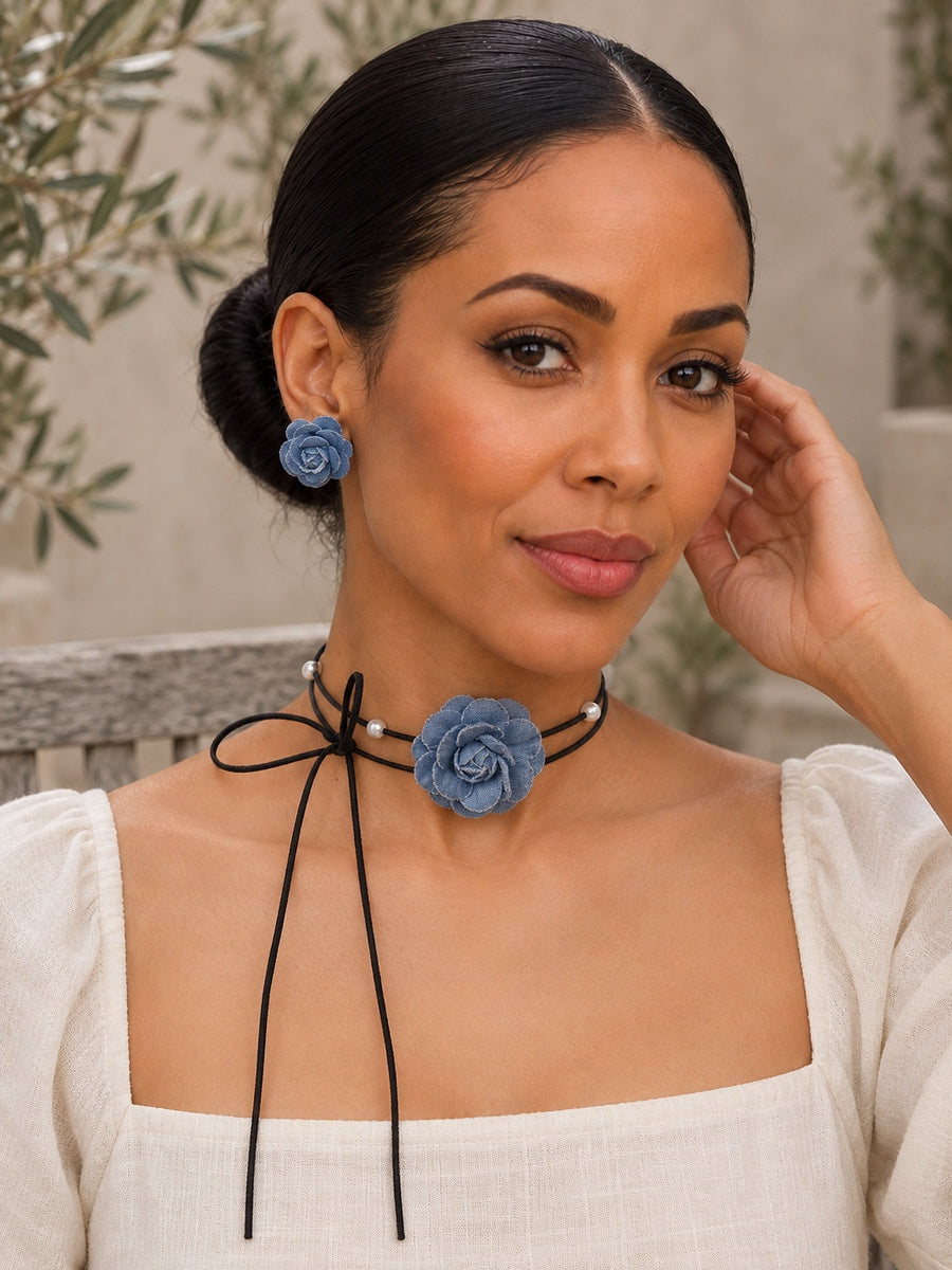 Beaded Flower Shape Dainty Necklace Earrings Accessories Necklaces Accessories - 125035_CF_F2_新增