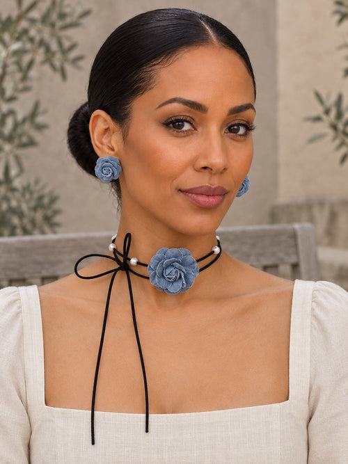 Beaded Flower Shape Dainty Necklace Earrings Accessories Necklaces Accessories - 125035_OL_F1_新增