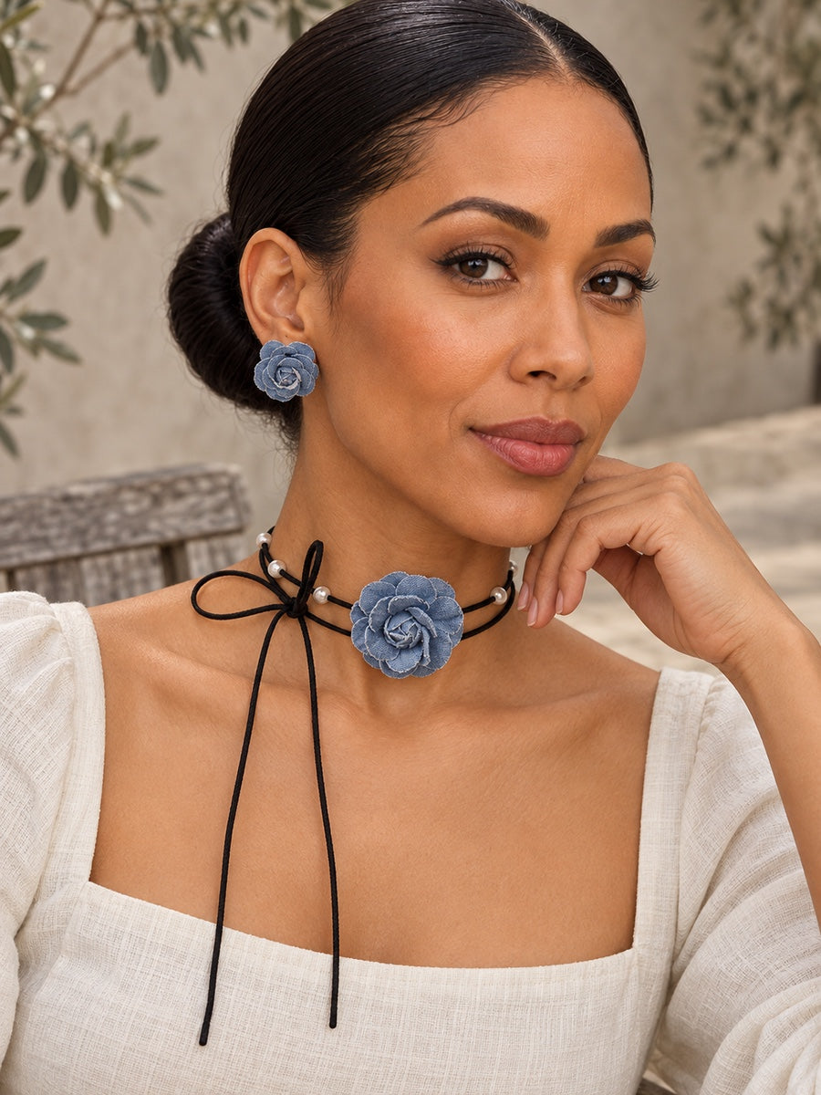 Beaded Flower Shape Dainty Necklace Earrings Accessories Necklaces Accessories - 125035_OL_F2_新增