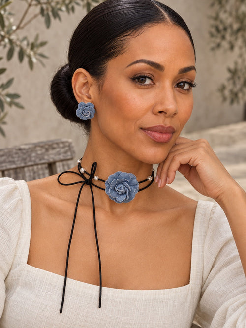 Beaded Flower Shape Dainty Necklace Earrings Accessories Necklaces Accessories - 125035_OL_F2_新增