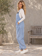 Loose Sleeveless Belted Elasticity Solid Color Spaghetti-Neck Overalls - 208483_S1_新增