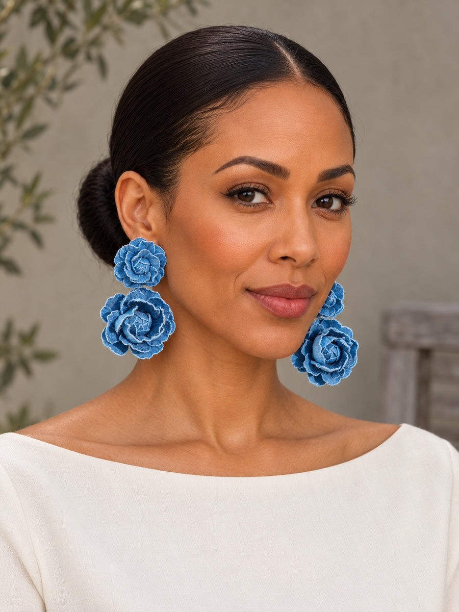 Flower Shape Drop Earrings - 208668_CF_F1_新增