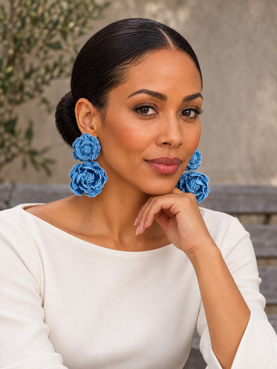 Flower Shape Drop Earrings - 208668_OL_F2_新增
