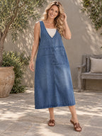 Loose Sleeveless V-neck Maxi Dresses - 40557_CF_F3_新增