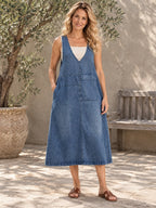 Loose Sleeveless V-neck Maxi Dresses - 40557_OL_F1_新增