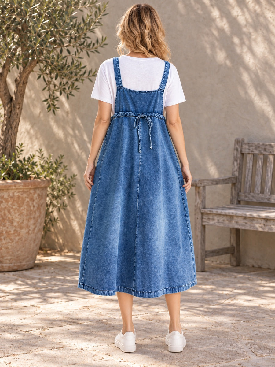 Original Solid Denim Strapless Dress - 61783_B1_新增