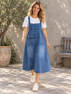 Original Solid Denim Strapless Dress - 61783_CF_F1_新增