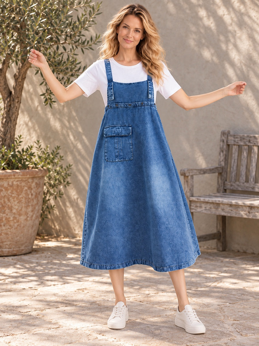 Original Solid Denim Strapless Dress - 61783_CF_F2_新增