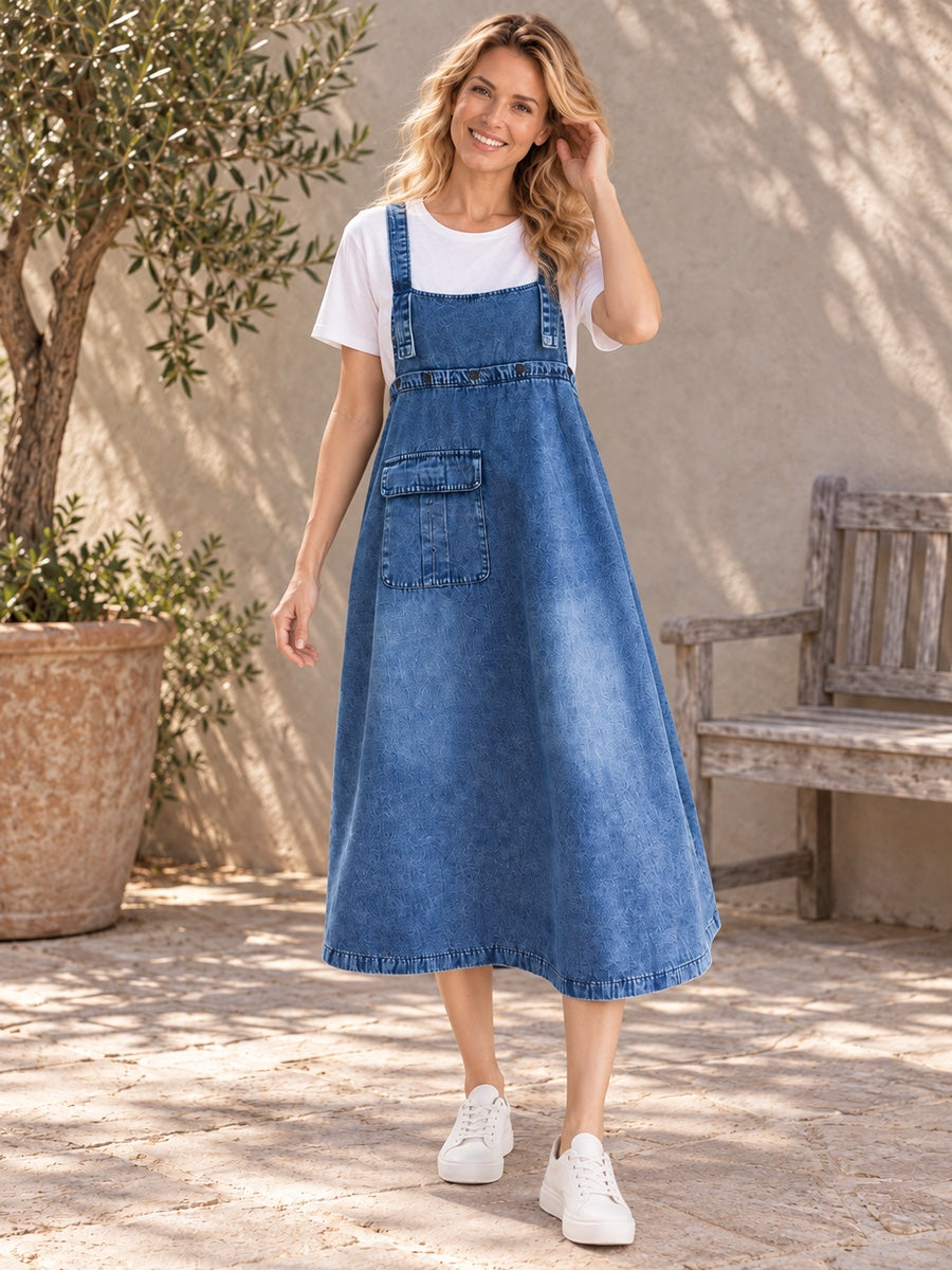 Original Solid Denim Strapless Dress - 61783_CF_F3_新增