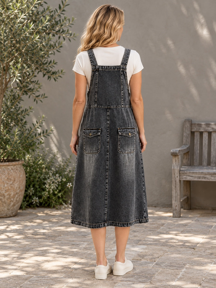 Loose Sleeveless Breathable Split-Joint Square-neck Dresses Maxi Dresses - 77706_B1_新增