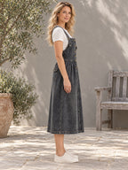 Loose Sleeveless Breathable Split-Joint Square-neck Dresses Maxi Dresses - 77706_S1_新增