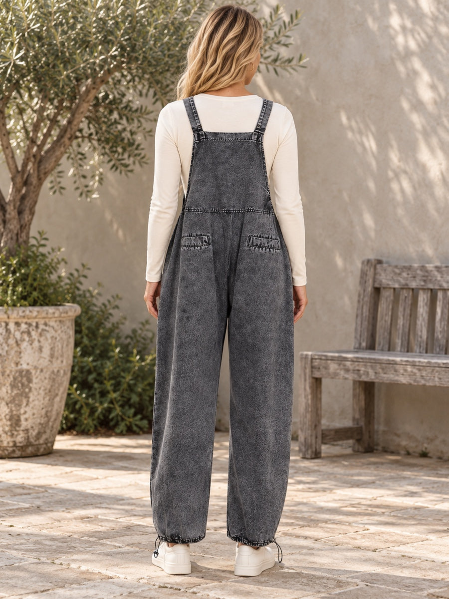 Original Cool Denim Split-Joint Square-Neck Overalls - 99506_B1_新增