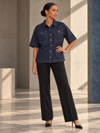 Half Sleeves Loose Buttoned Lapel Blouses&Shirts Tops - 181612_OL_F3_v20261008