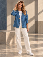 Long Sleeves Plus Size Buttoned Solid Color Collarless Denim Outerwear - 209471_CF_F2_v20261008