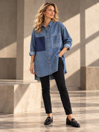 High-low Long Sleeves Asymmetric Buttoned Pockets Split-Joint Lapel Blouses&shirts Tops - 148015_OL_F3_v20261008