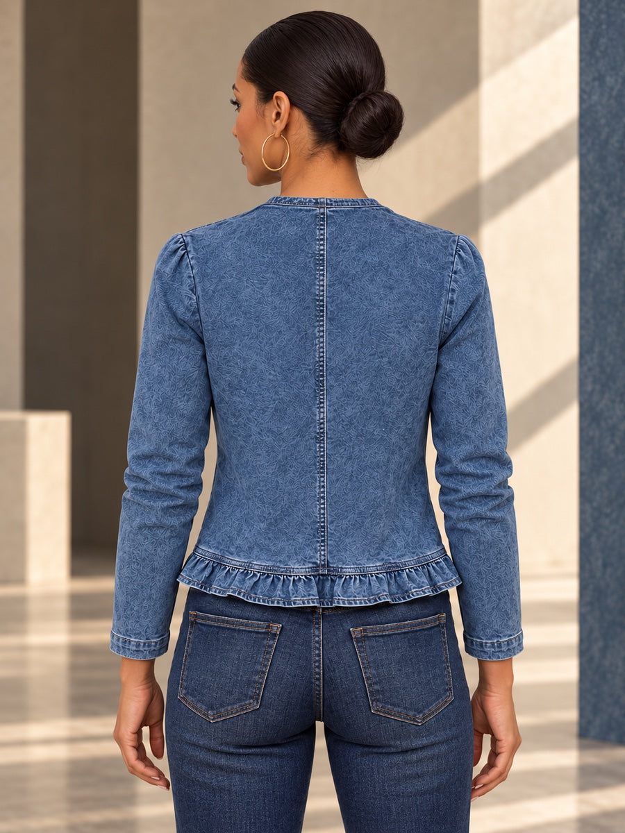 Long Sleeves Ruffled Solid Color Collarless Outerwear - 209277_B1_v01