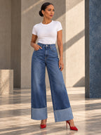 Column Loose Buttoned Solid Color Zipper Jean Pants Bottoms Trousers - 182712_OL_F3_v20261008
