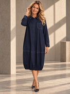 Long Sleeves Loose Buttoned Pockets Solid Color Lapel Midi Dresses - 184862_CF_F2_v20261008