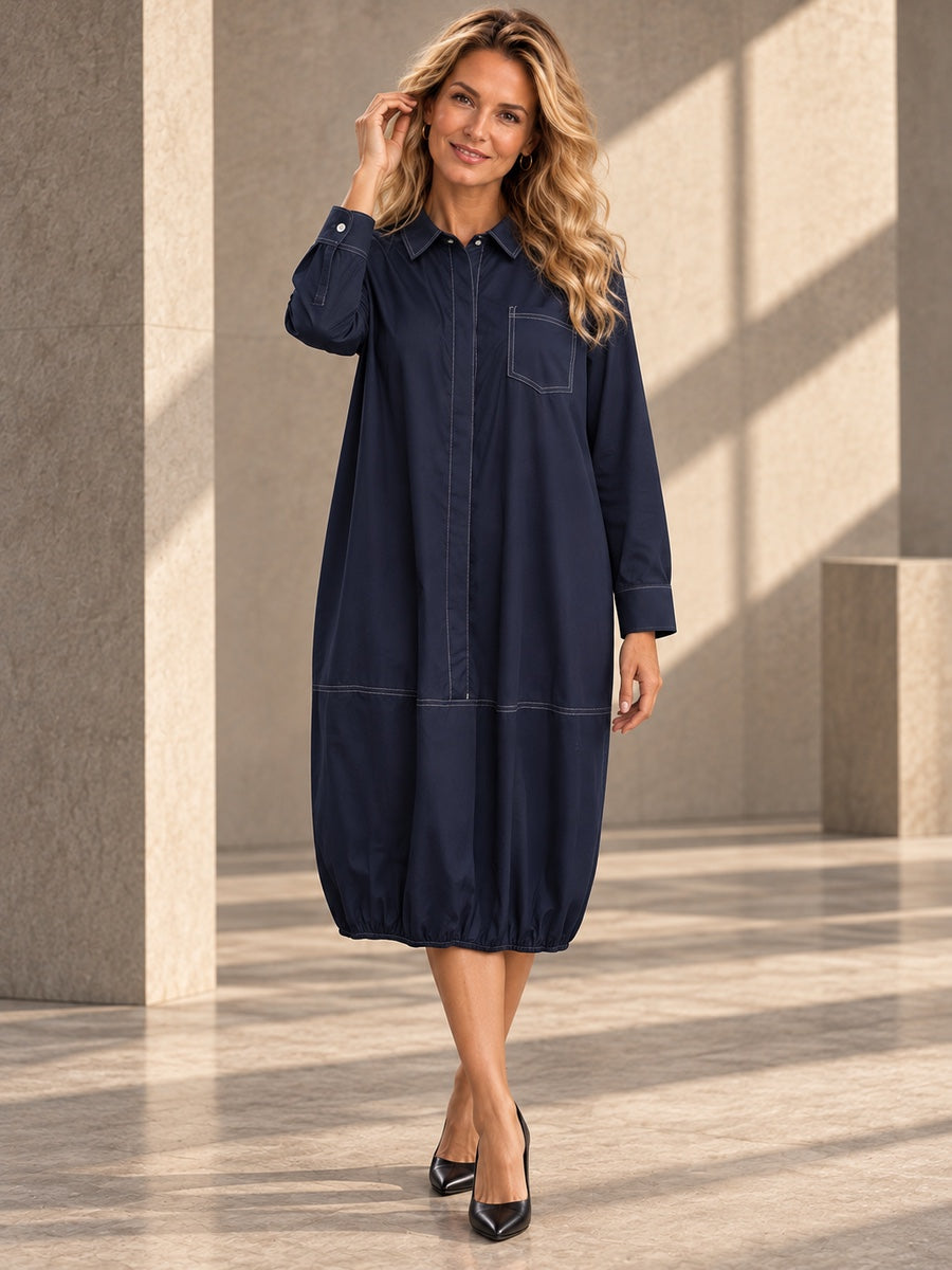 Long Sleeves Loose Buttoned Pockets Solid Color Lapel Midi Dresses - 184862_CF_F2_v20261008