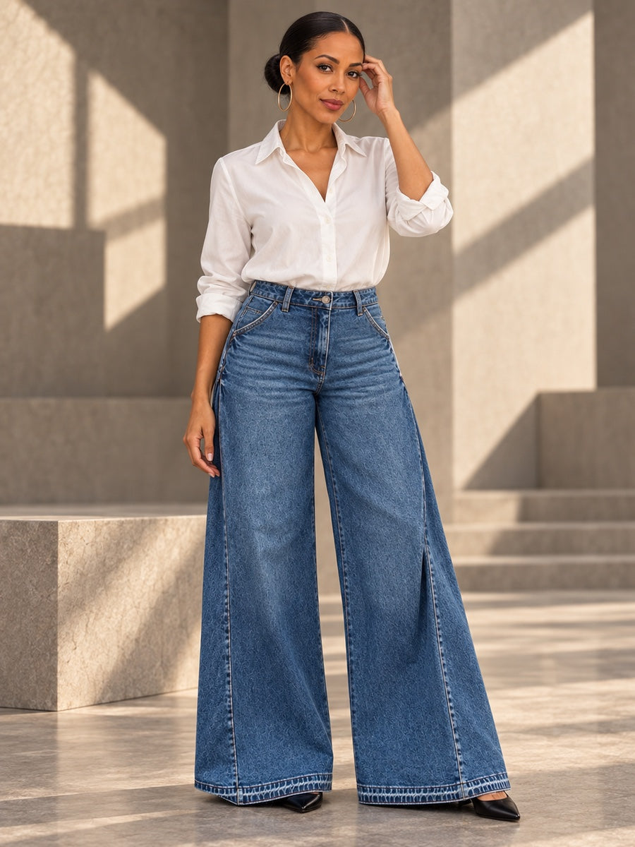 High Waisted Wide Leg Buttoned Pockets Jean Pants Bottoms - 201871_CF_F2_v20261008