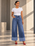 Column Loose Buttoned Solid Color Zipper Jean Pants Bottoms Trousers - 182712_OL_F1_v20261008