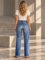 Straight Leg Fringed Gradient Split-Joint Jean Pants Bottoms - 133945_B1_v20261008