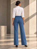 High Waisted Pockets Solid Color Jean Pants Bottoms - 194228_B1_v20261008