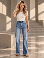 Straight Leg Fringed Gradient Split-Joint Jean Pants Bottoms - 133945_CF_F2_v20261008