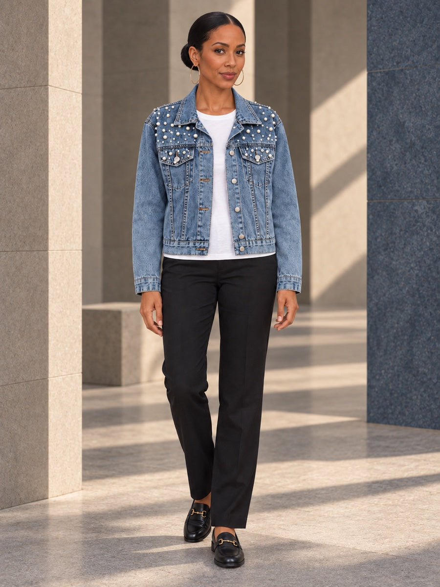 Long Sleeves Split-Joint Lapel Denim Jackets - 127145_OL_F1_v01