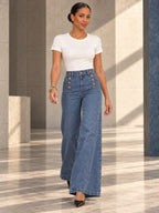 High Waisted Loose Buttoned Split-Joint Jean Pants Bottoms - 181060_CF_F1_v20261008