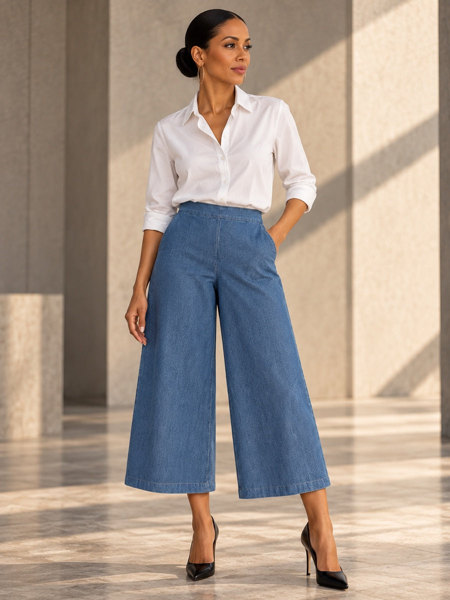 Loose Wide Leg Pockets Solid Color Jean Pants Bottoms - 210431_OL_F3_v20261008