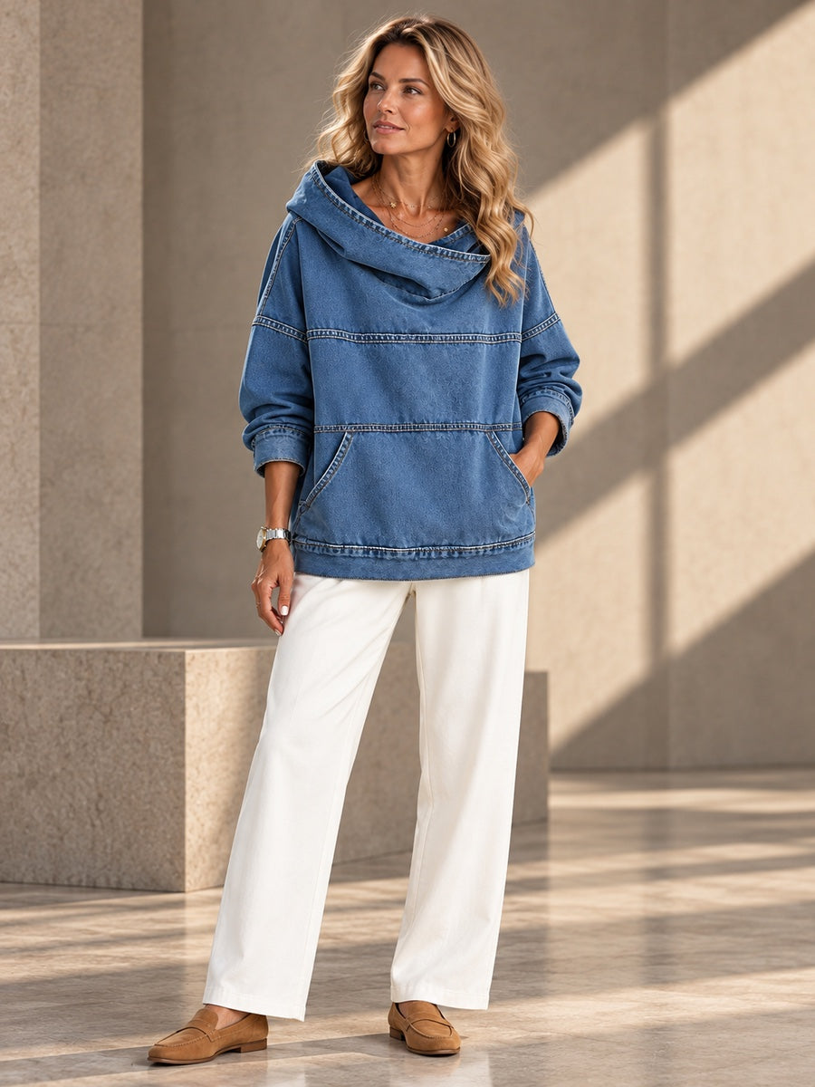 Long Sleeves Loose Pockets Solid Color Split-Joint Hooded Hoodies&sweatshirt Tops - 210435_OL_F3_v20261008