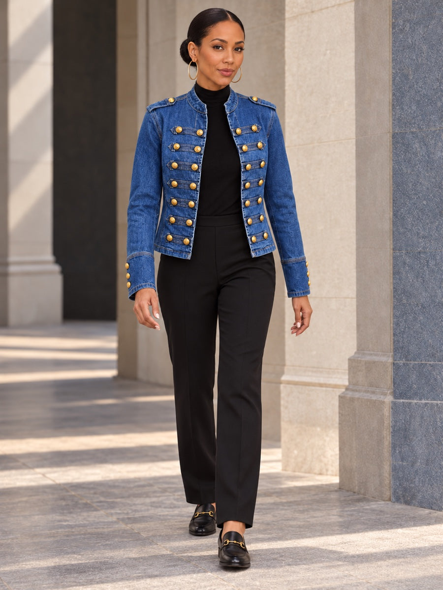 Long Sleeves Loose Buttoned Solid Color Split-Joint Mock Neck Outerwear - 211005_OL_F3_v01
