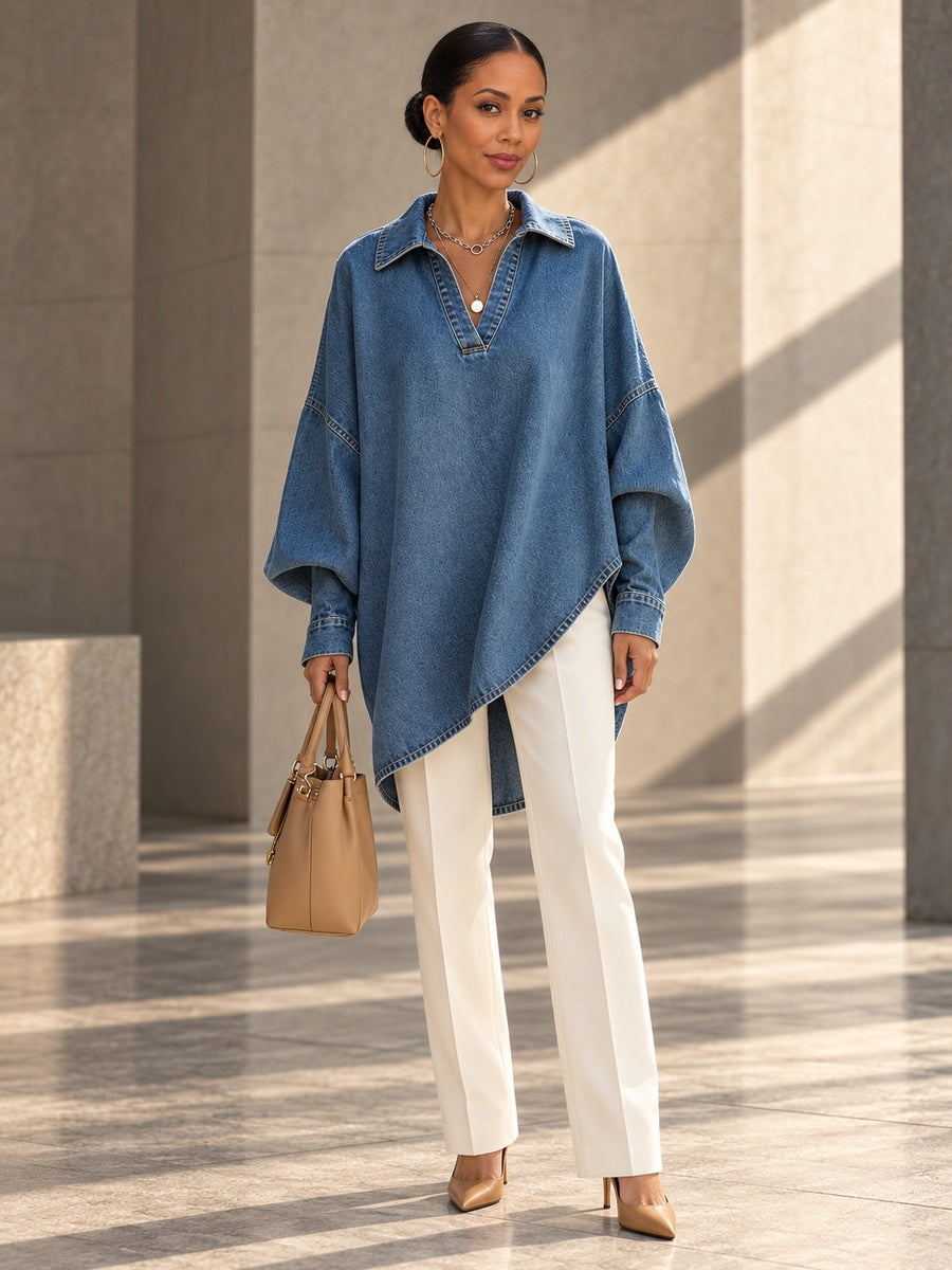 Long Sleeves Loose Buttoned Solid Color Lapel Blouses&Shirts Tops - 202265_OL_F1_v20261008