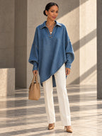 Long Sleeves Loose Buttoned Solid Color Lapel Blouses&Shirts Tops - 202265_OL_F1_v20261008