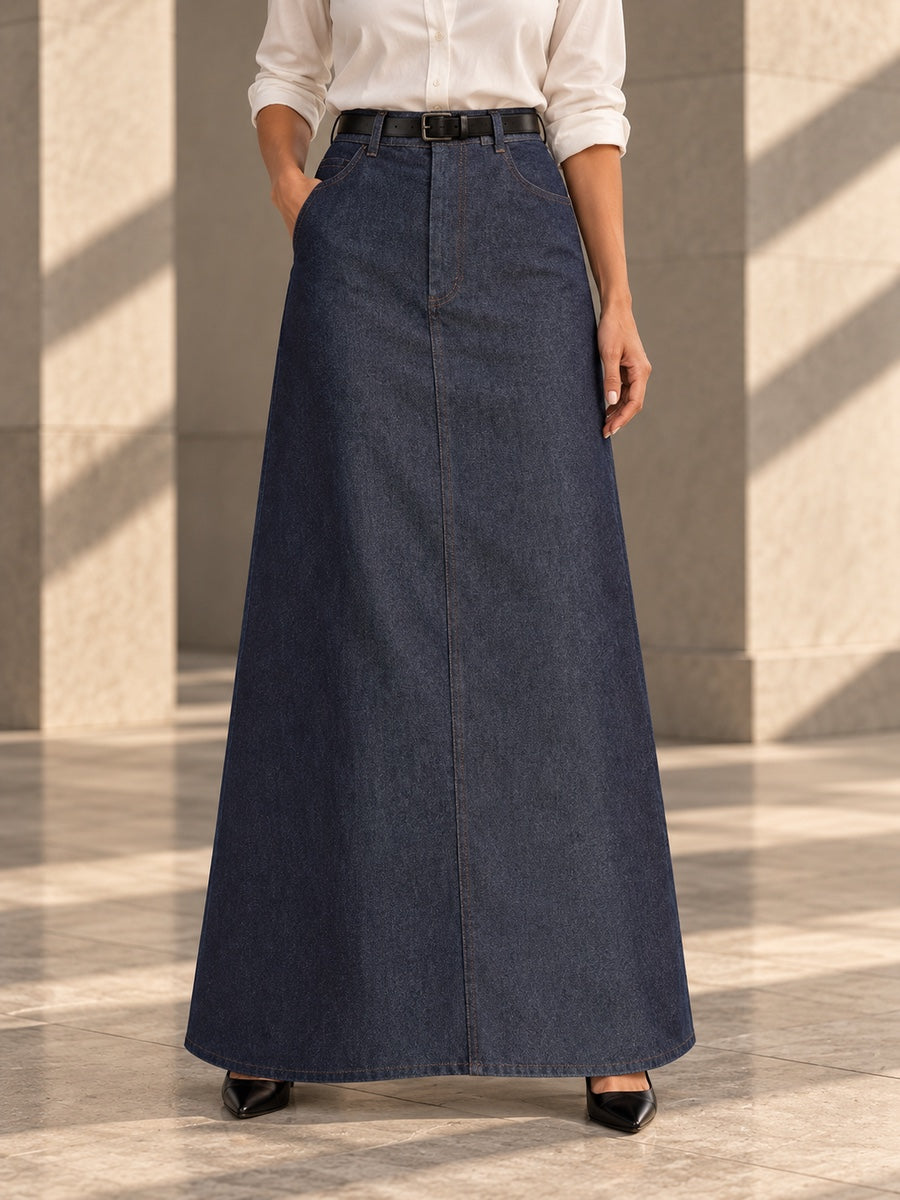 Loose No Belt Pockets Solid Color Skirts Bottoms - 152434_LOWER_v20261008