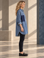 High-low Long Sleeves Asymmetric Buttoned Pockets Split-Joint Lapel Blouses&shirts Tops - 148015_S1_v20261008