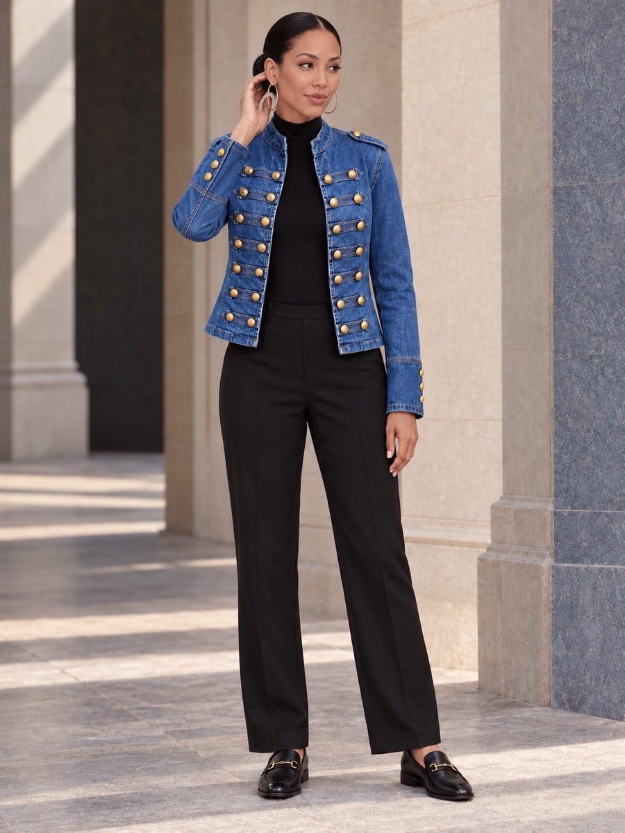 Long Sleeves Loose Buttoned Solid Color Split-Joint Mock Neck Outerwear - 211005_CF_F2_v01