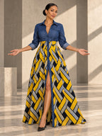 Long Sleeves Loose Buttoned Elasticity Printed Split-Joint Lapel Maxi Dresses - 127282_CF_F3_v20261008