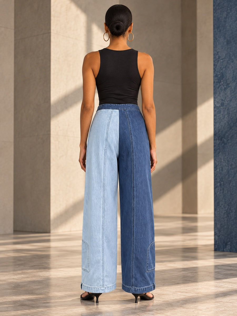 Loose Wide Leg Contrast Color Pockets Jean Pants Bottoms - 204819_B1_v20261008
