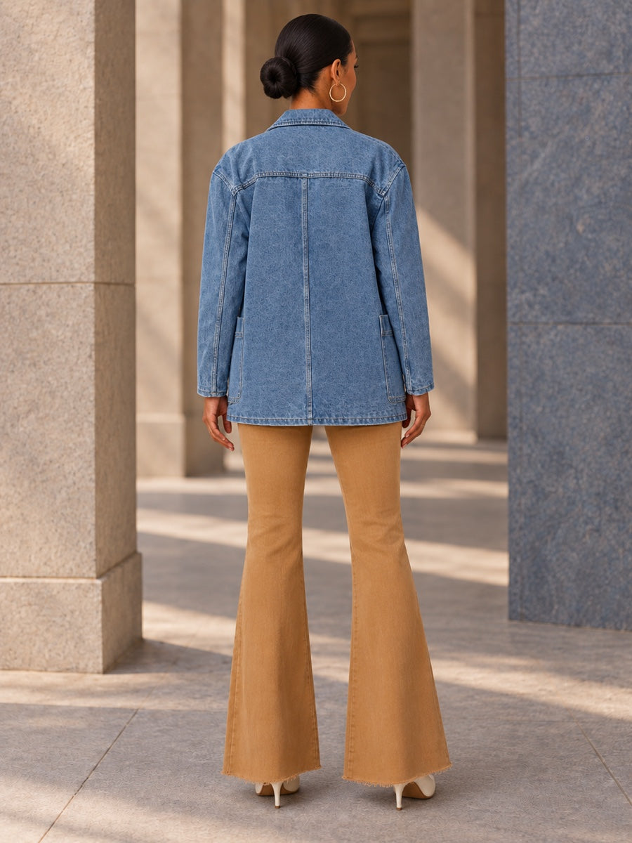 Long Sleeves Loose Buttoned Pockets Notched Collar Outerwear - 211610_B1_v01