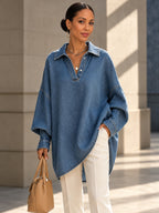 Long Sleeves Loose Buttoned Solid Color Lapel Blouses&Shirts Tops - 202265_UPPER_v20261008