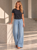 High Waisted Pockets Solid Color Jean Pants Bottoms Trousers - 209467_OL_F1_v04