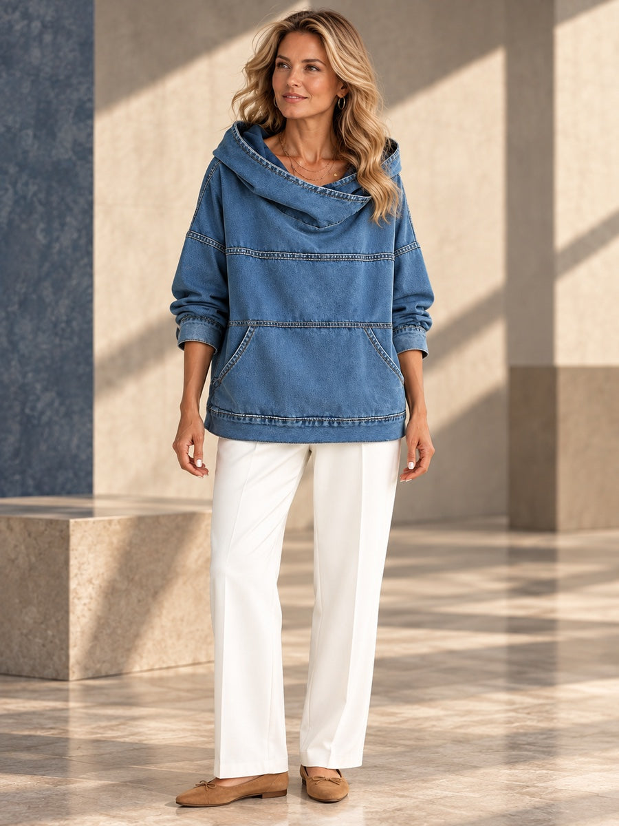 Long Sleeves Loose Pockets Solid Color Split-Joint Hooded Hoodies&sweatshirt Tops - 210435_OL_F1_v20261008