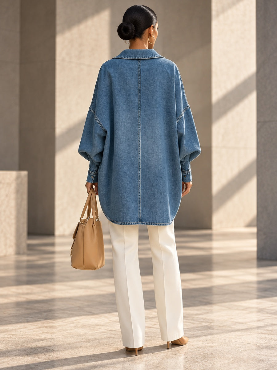 Long Sleeves Loose Buttoned Solid Color Lapel Blouses&Shirts Tops - 202265_B1_v20261008