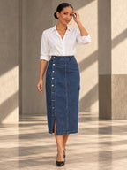 Loose Buttoned Pockets Split-front Long Skirts Skirts Bottoms - 140934_CF_F2_v20261008